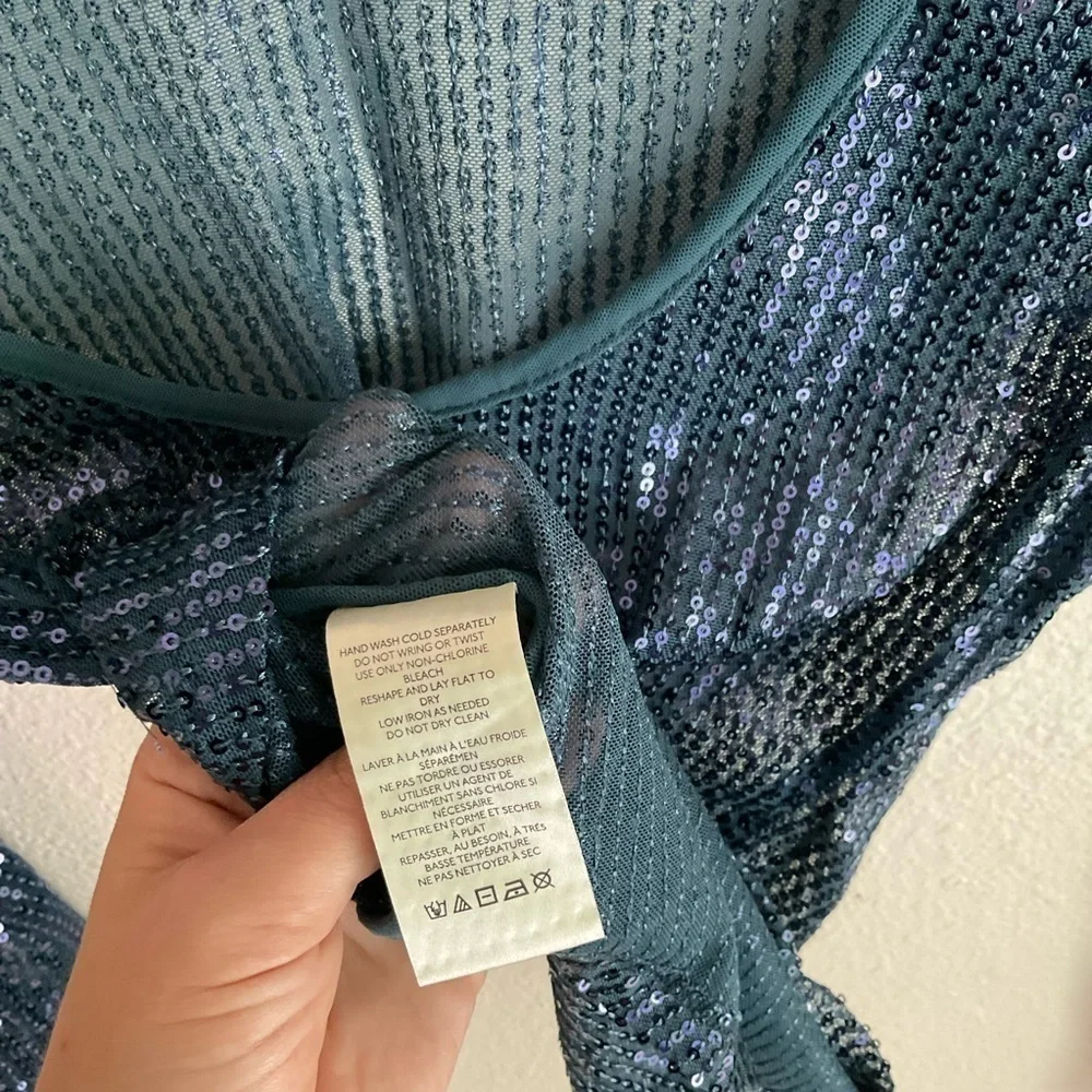 NWT Free People Unapologetic Sequin Long Sleeve Top